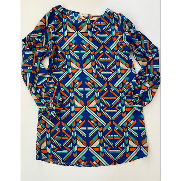 Everly Women’s Blue Aztec Shift Dress Size Medium - Picture 7 of 8